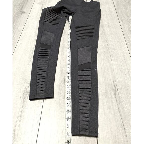 ALO Leggings Moto XS Panels Embellished Dark Gray Perfect Condition Size XS - Picture 12 of 13